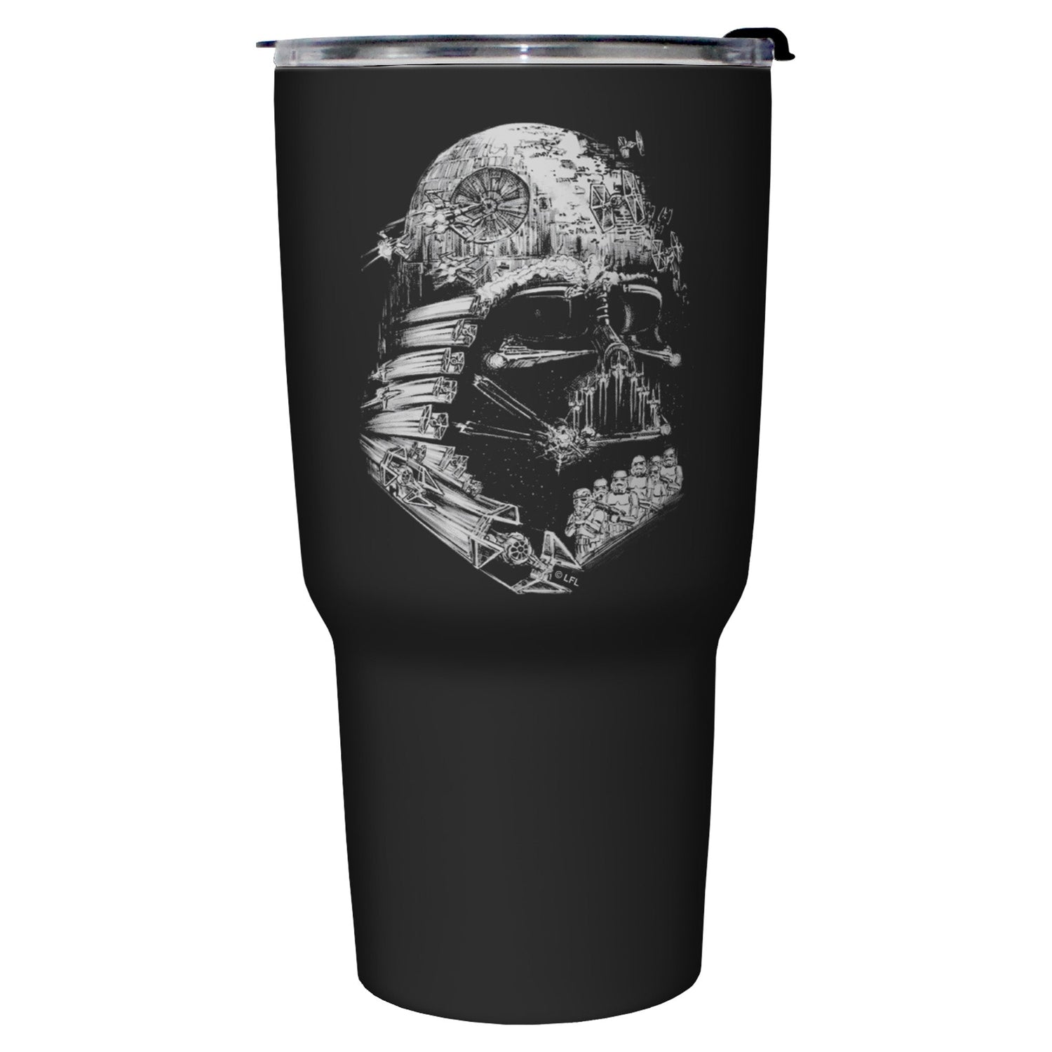 Licensed Star Wars Themed Drinkware featuring the Vintage Falcon Stripes design on a 27oz Stainless Steel Bottle, perfect for fans and collectors of star wars themed drinkware.