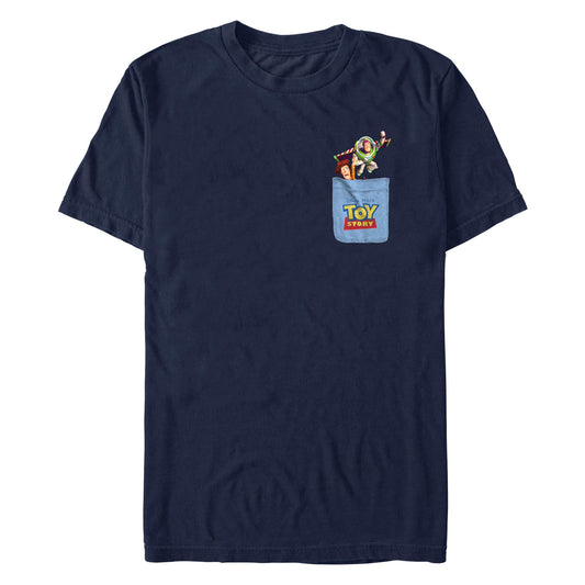Men's Disney Buzz Woody Faux Pocket T-Shirt